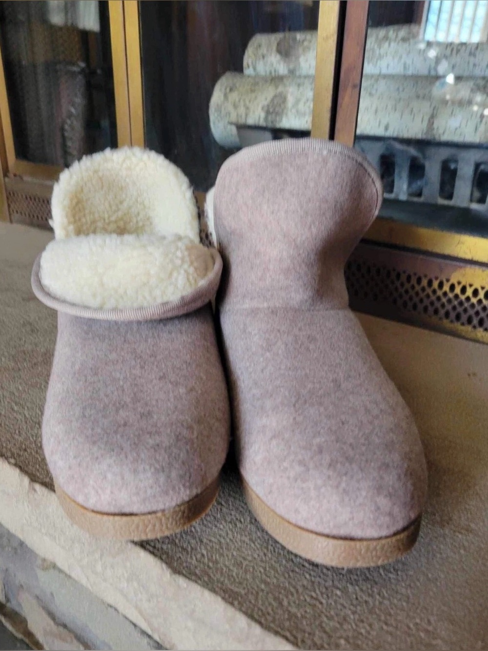 Rockport Cozy Women's Shearling-Lined Slipper Boots in Blush Taupe
